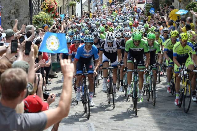Tour de France riders in Yorkshire in 2014