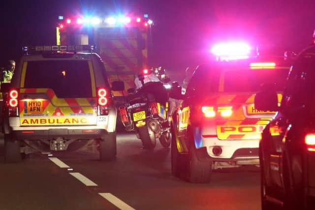 Emergency services at the scene of the accident on the A3(M) in June Picture: UKNIP