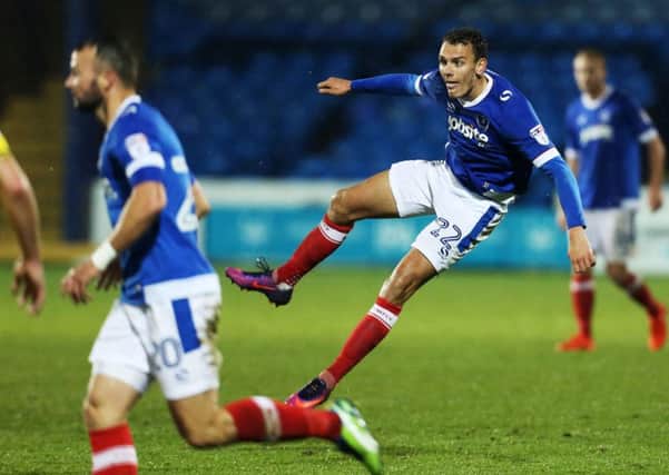 Kal Naismith fires goalwards to earn Pompey a 1-0 victory over Bristol Rovers Picture: Joe Pepler