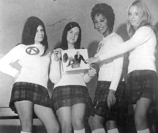 The T-Girls (left to right): Beverly Gale (16), a receptionist, of Maple Tree Avenue, Horndean; Marilyn Inglis (20), a nursery nurse, from Beaconsfield Avenue, East Cosham; Yvonne Hutton (19), part-time model and art student; and Sue Adcock (16), a model, from Lower Crabbick Lane, Denmead.