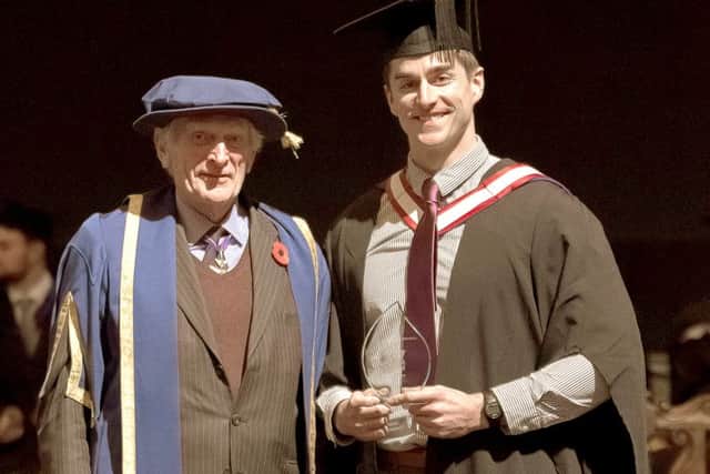 Matt Mills receives his award