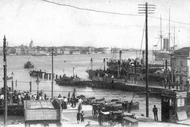 COMPETITION The floating bridge soon had to compete with steam launches