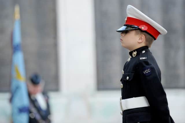 Bradley Stroud, 12, from HMS Excellent Royal Marine Cadets.

Picture: Sarah Standing (161553-6482)