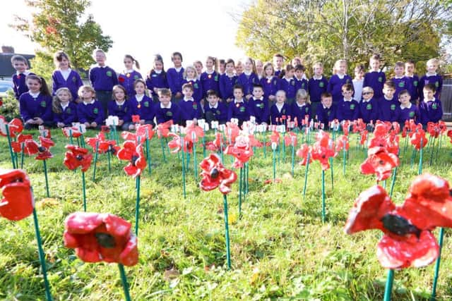Pupils at Padnell Infant School made clay poppies Picture: Habibur Rahman (161528-92)