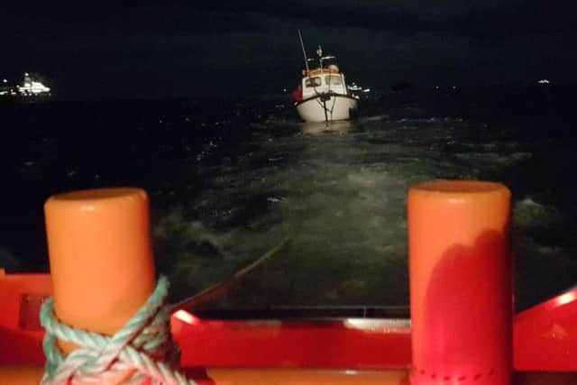 Gafirs rush to the aid of four fishermen after their boat engine failed in the Solent on November 12. Picture: Gafirs