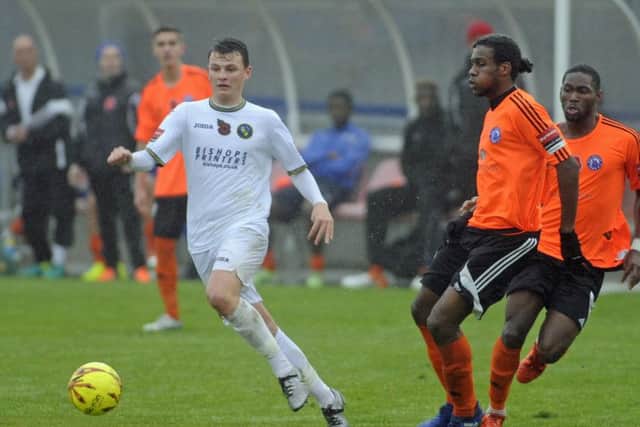 Alfie Rutherford takes on the Billericay defence. Picture: Ian Hargreaves
