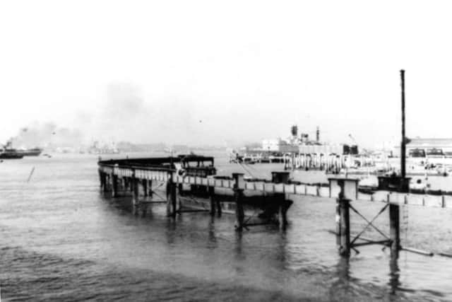 THEN The old viaduct crossing the water to South Railway Jetty