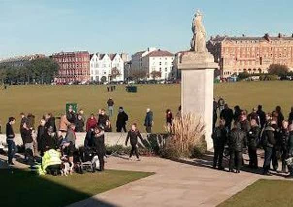 First aid is given to the woman injured at Southsea