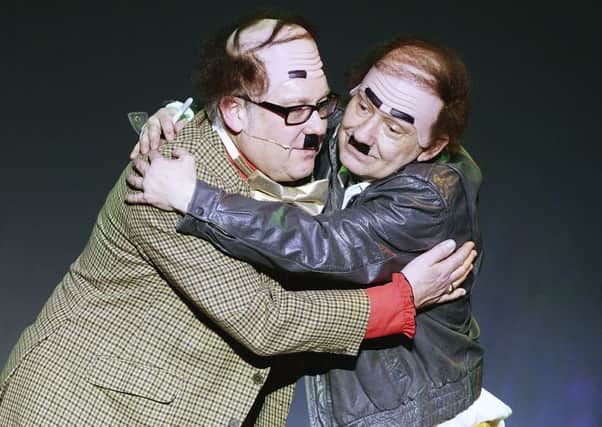 Vic Reeves and Bob Mortimer on stage as The Stotts