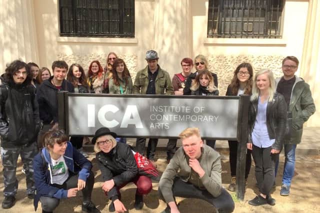 Students from Havant College visit Londons Institute of Contemporary Arts exhibition on Public Image Ltd as part of the Portsmouth Cultural Trusts Provincial Punk in Pompey project Picture: Portsmouth Cultural Trust