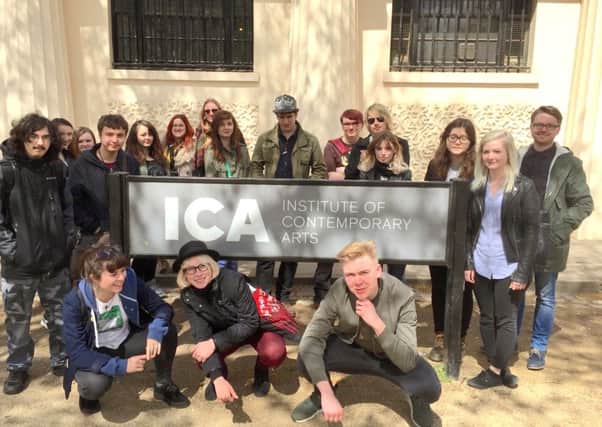 Students from Havant College visit Londons Institute of Contemporary Arts exhibition on Public Image Ltd as part of the Portsmouth Cultural Trusts Provincial Punk in Pompey project 
Picture: Portsmouth Cultural Trust