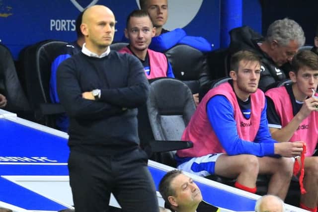 Adam Murray
at Fratton Park on Saturday.
Picture: Barry Zee