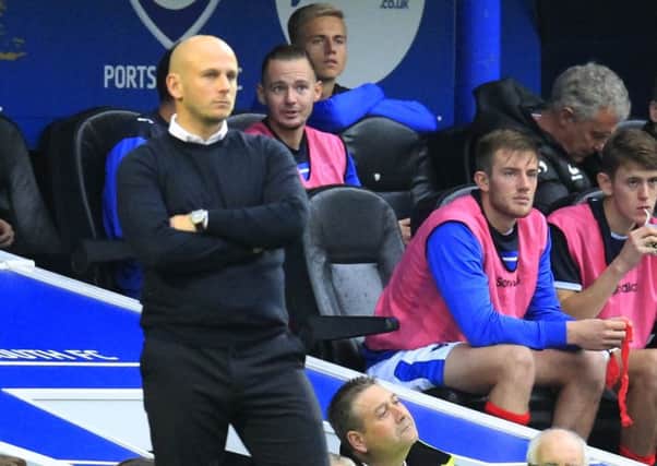 Adam Murray
at Fratton Park on Saturday.
Picture: Barry Zee