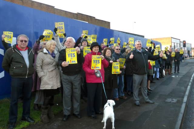 People campaigning for the Lidl store in Portchester to open