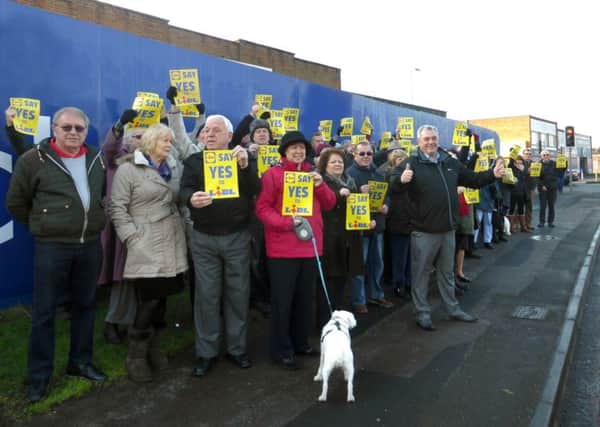 People campaigning for the Lidl store in Portchester to open