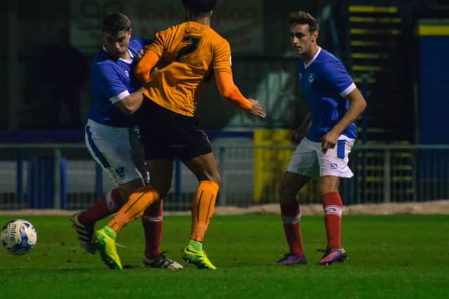 Adam Buxton played a holding midfielder role for Pompeys reserves against Wolves last night Picture: Colin Farmery