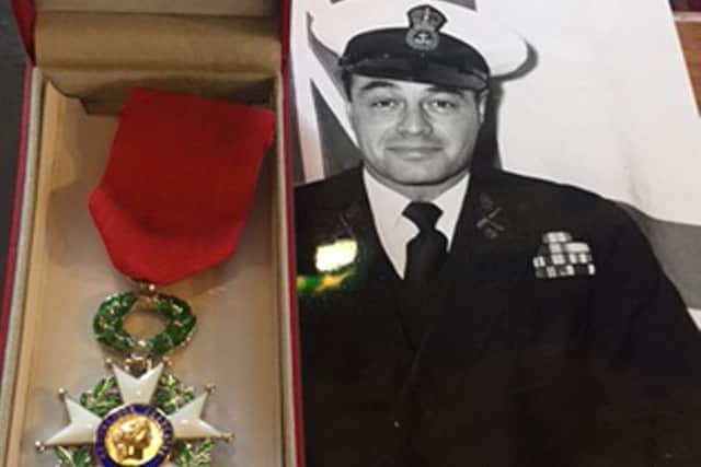 John Bowden and the Legion d'Honneur he received earlier this year