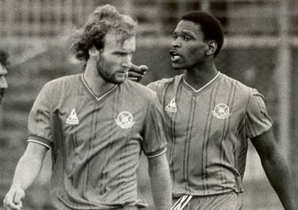 Billy Gilbert, left, was sent off against Sheffield United in 1986 alongside Mick Tait and Kevin Dillon