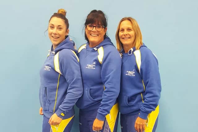 Shooting Stars coaches Sarah Kerley, Anita Farmer and Jane Jewell. Missing from picture are Helen Keet and Kimberley Churchill