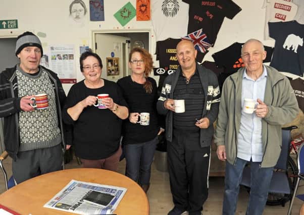From left, Garrod Phillips, Jane Muir, Donna Carter, John Fraser and Mark Taylor of the Big Issue Picture Ian Hargreaves (161285-4)