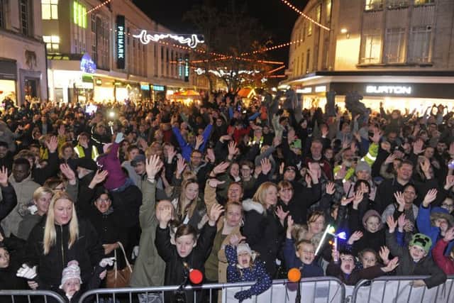 Hundreds of people saw the christmas lights switch on at Commercial Road, Portsmouth. 
Picture Ian Hargreaves (161295-10)