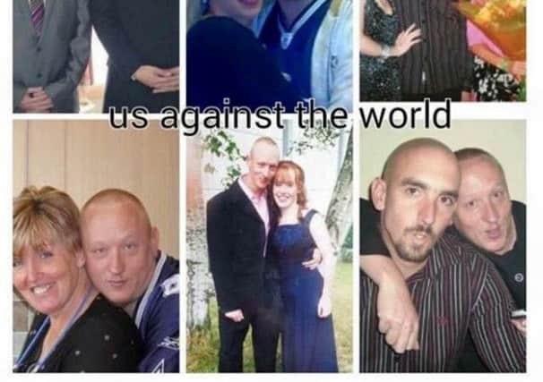 Pictures of Eugene Scardifield with his brother Michael, who was murdered, and their mum Helen Smith