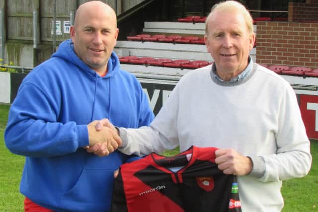 John Robson, right, with director of football Gary Lines