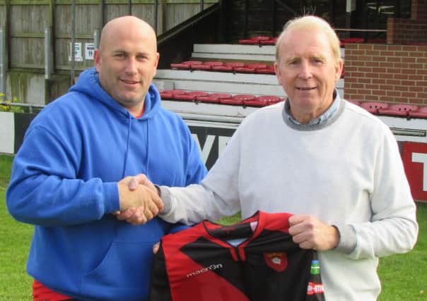 John Robson, right, with director of football Gary Lines