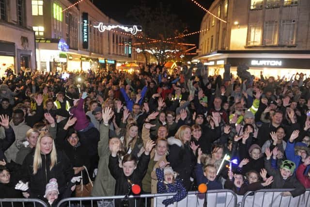 Hundreds of people saw the Christmas lights switch on at Commercial Road, Portsmouth. Picture Ian Hargreaves