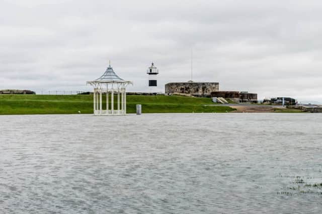 Bandstand in Southsea this morning after Storm Angus hit Portsmouth. Picture: Mark Little.