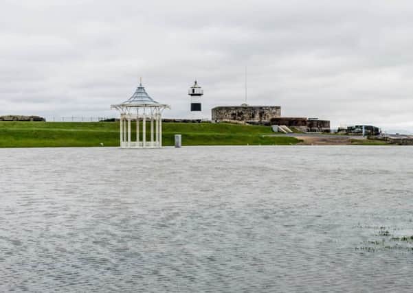 Bandstand in Southsea this morning after Storm Angus hit Portsmouth. Picture: Mark Little.