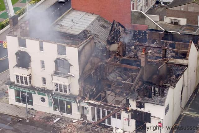 Aftermath of a fire on Bognor Regis seafront. Picture: Sussex By Air