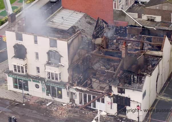 Aftermath of a fire on Bognor Regis seafront. Picture: Sussex By Air