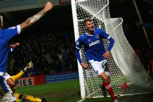 Michael Smith celebrates his goal. Picture: Joe Pepler