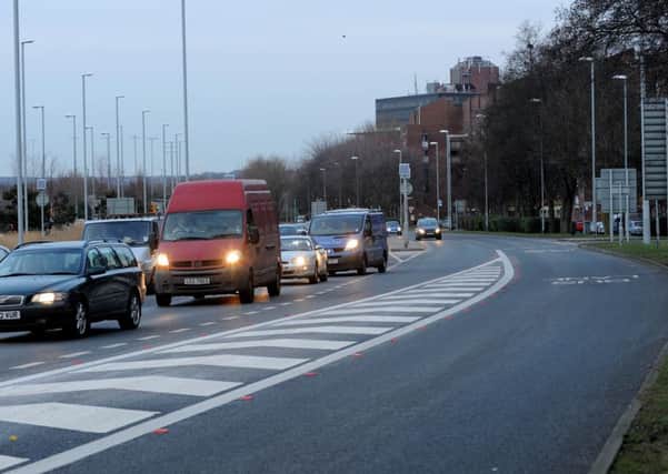 The axed bus lane on the M275, coming into Portsmouth
