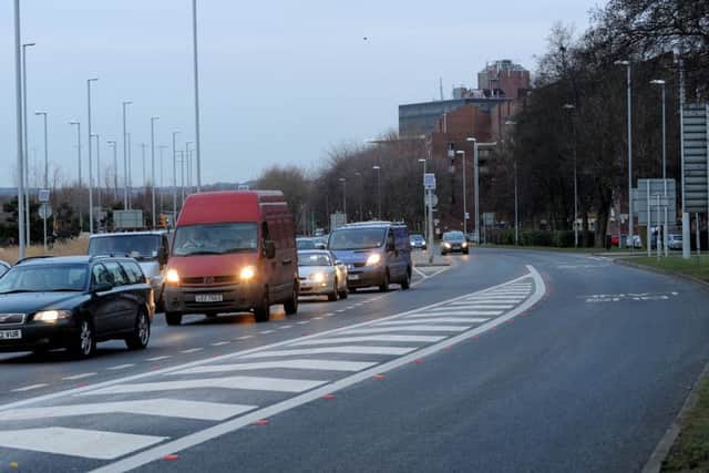 The axed bus lane on the M275, coming into Portsmouth