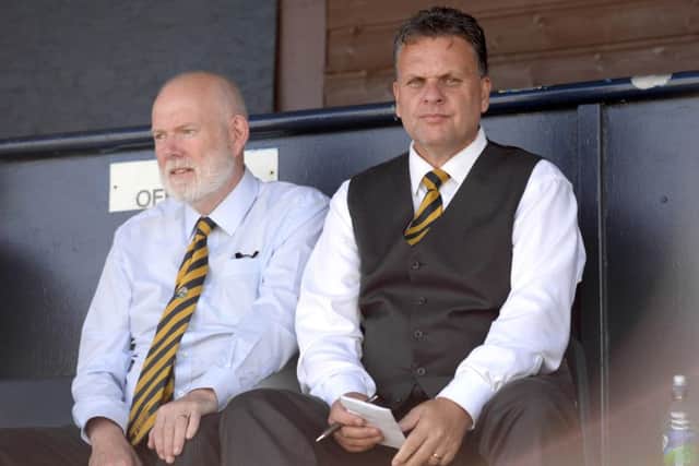 Gosport Borough chairman Mark Hook, left, and manager Alex Pike at Privett Park