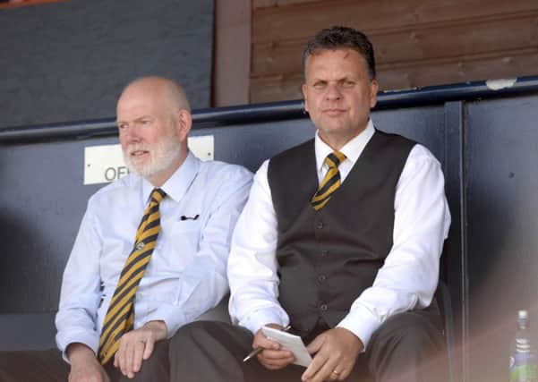 Gosport Borough chairman Mark Hook, left, and manager Alex Pike at Privett Park