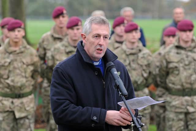 Reverend Simon Sayers at a Remembrance Day service in 2011