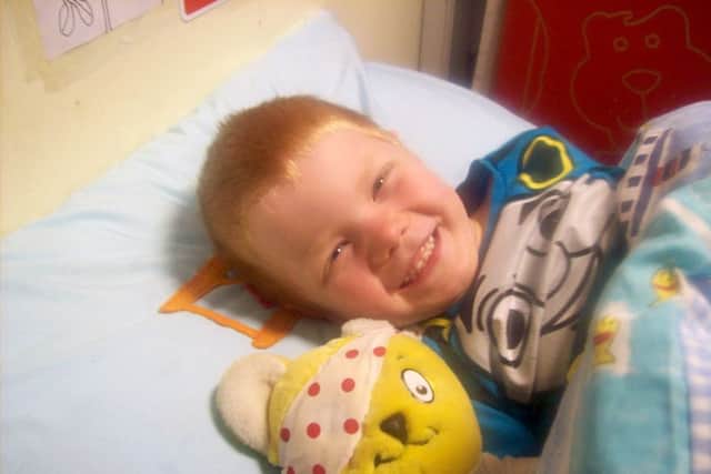 Ethan King in his Children in Need fancy dress costume in the KIDS nursery playroom