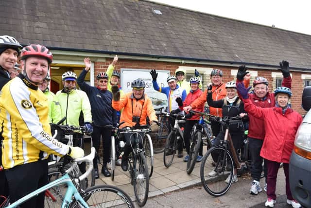 Cyclists ready to ride out from Petersfield train station to Queen Elizabeth Country Park