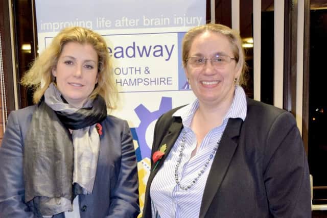 Portsmouth North MP Penny Mordaunt, who is now disability minister, with Sue Bowler