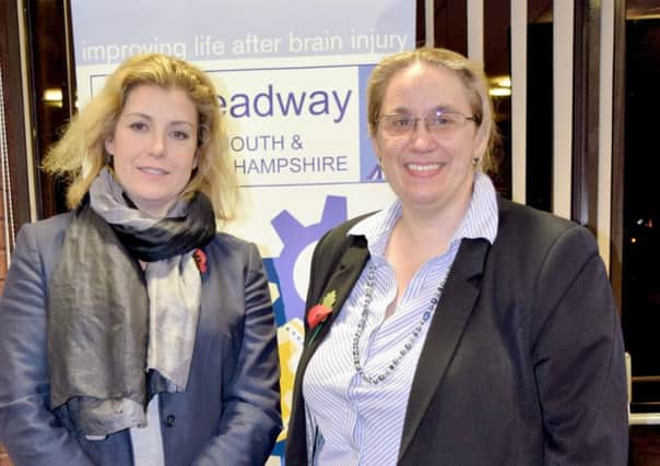 Portsmouth North MP Penny Mordaunt, who is now disability minister, with Sue Bowler