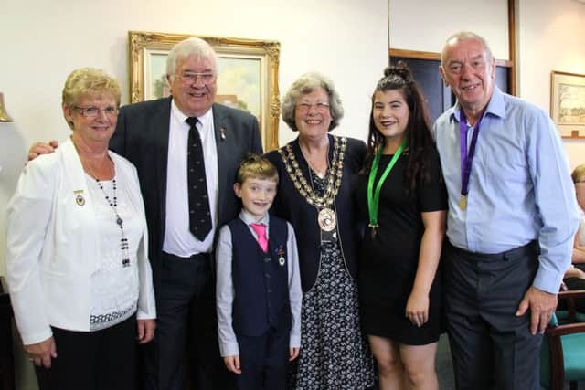Citizen and Young Citizen of Honour 2016 winners, from left, Jean Kingdom, Ken Moore, Joseph Tillotson, Mayor of Fareham Councillor Connie Hockley, Caitlyn Lowe and Stewart Crowe
