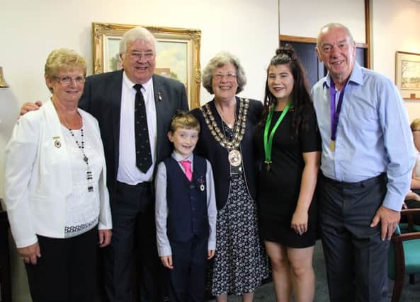 Citizen and Young Citizen of Honour 2016 winners, from left, Jean Kingdom, Ken Moore, Joseph Tillotson, Mayor of Fareham Councillor Connie Hockley, Caitlyn Lowe and Stewart Crowe