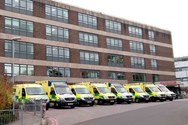 Ambulances queueing at Queen Alexandra Hospital