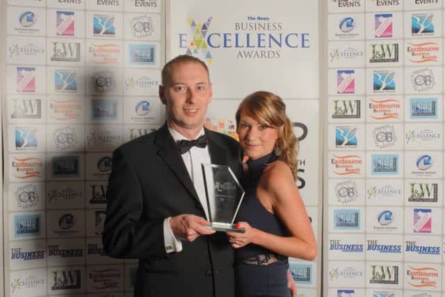Silver Lining Convergence managing director Allan Packer and Debbie Packer after winning the Community Contribution award last time around Picture: Helen Tinner