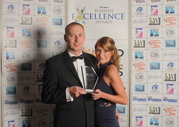 Silver Lining Convergence managing director Allan Packer and Debbie Packer after winning the Community Contribution award last time around Picture: Helen Tinner