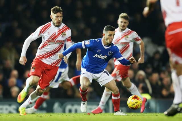 Action from Pompey's 2-1 loss to Stevenage Picture: Joe Pepler