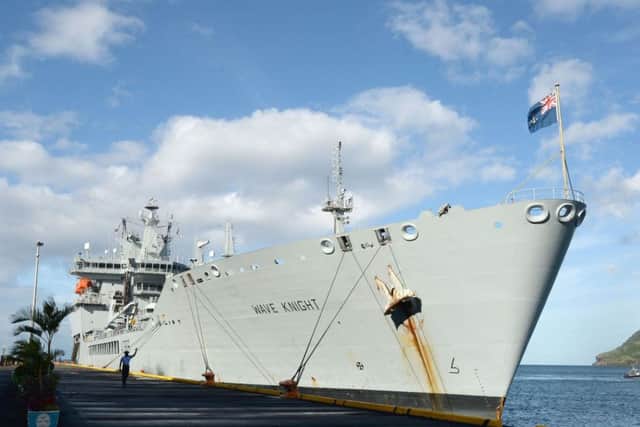 RFA Wave Knight dockside at St Vincent Caribbean
Picture:  Chris Radburn/PA Wire